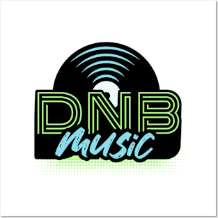 DNB - Music Vinyl (blue/green) Posters and Art